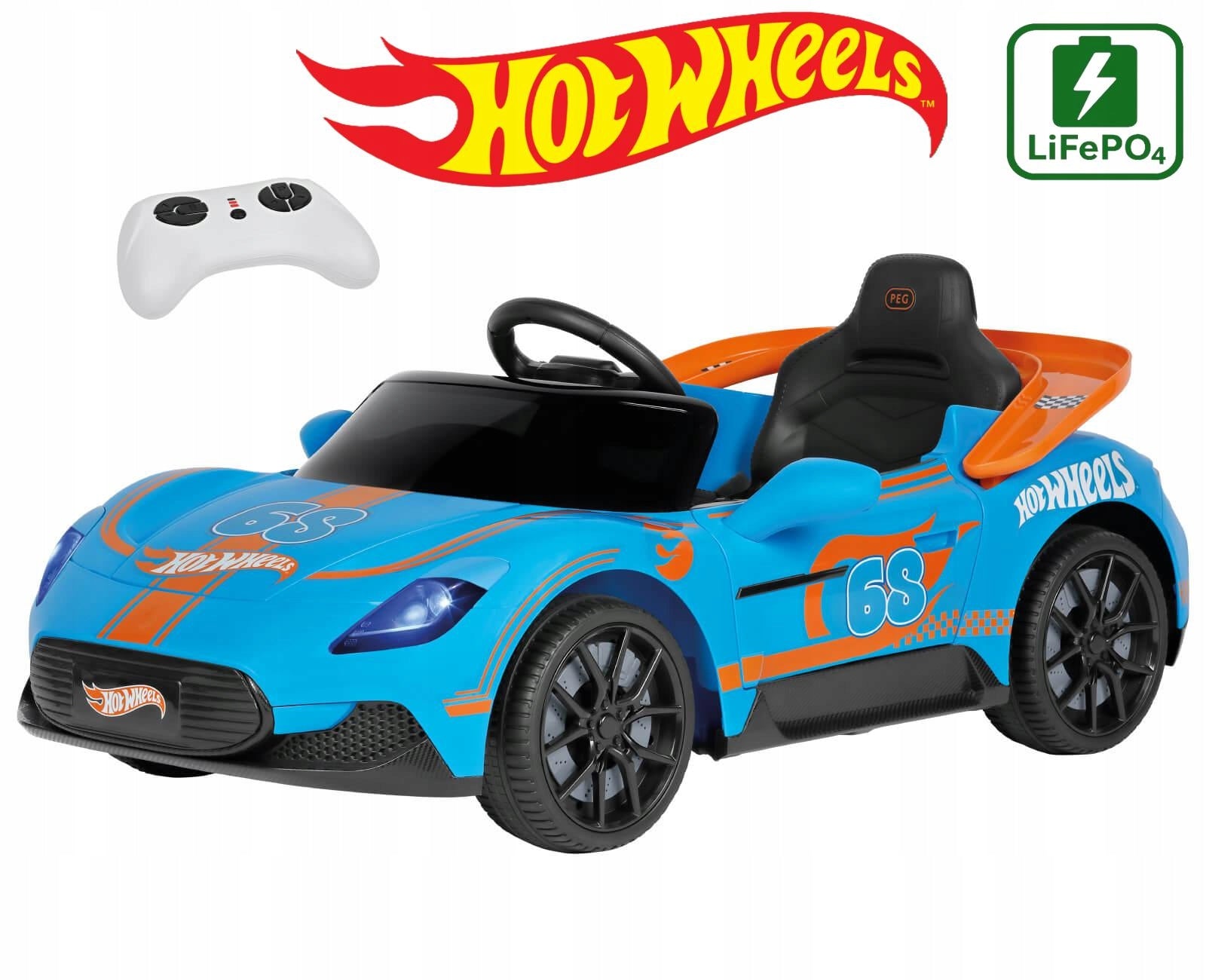 Hot Wheels Auto Battery Operated 12V Peg Perego Remote Control RC LiFePO4