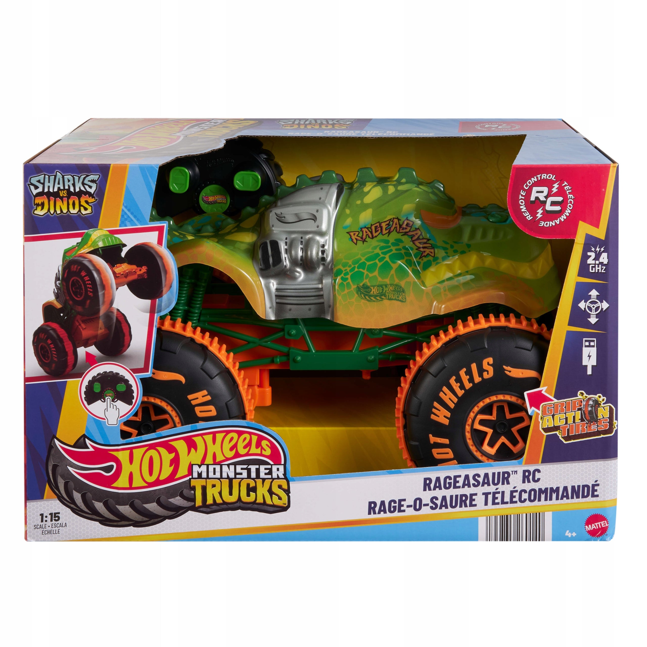 Hot Wheels Monster Trucks RC Rageasaur JBH03