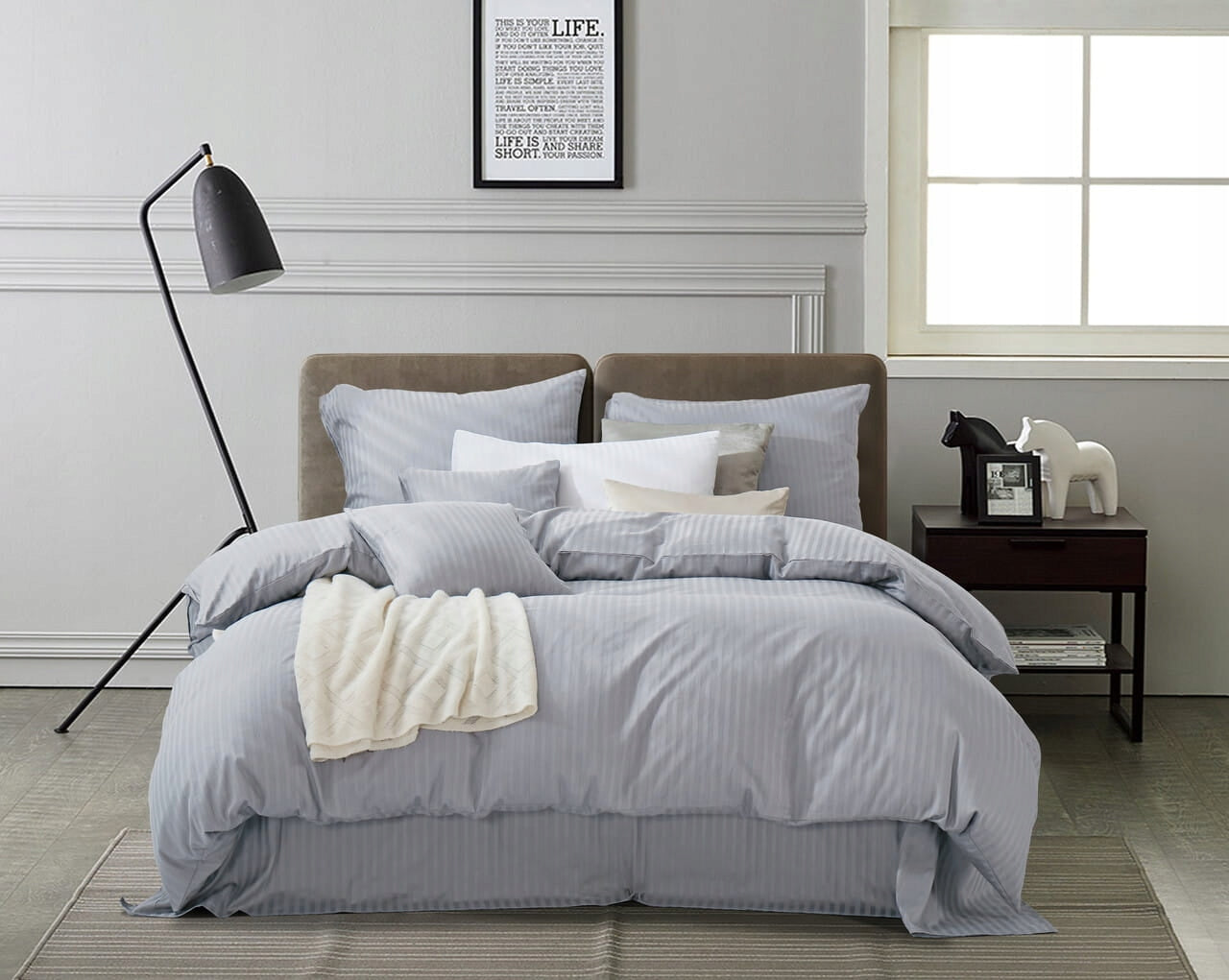 Hotel Bedding 160x200 Grey Packaging status original