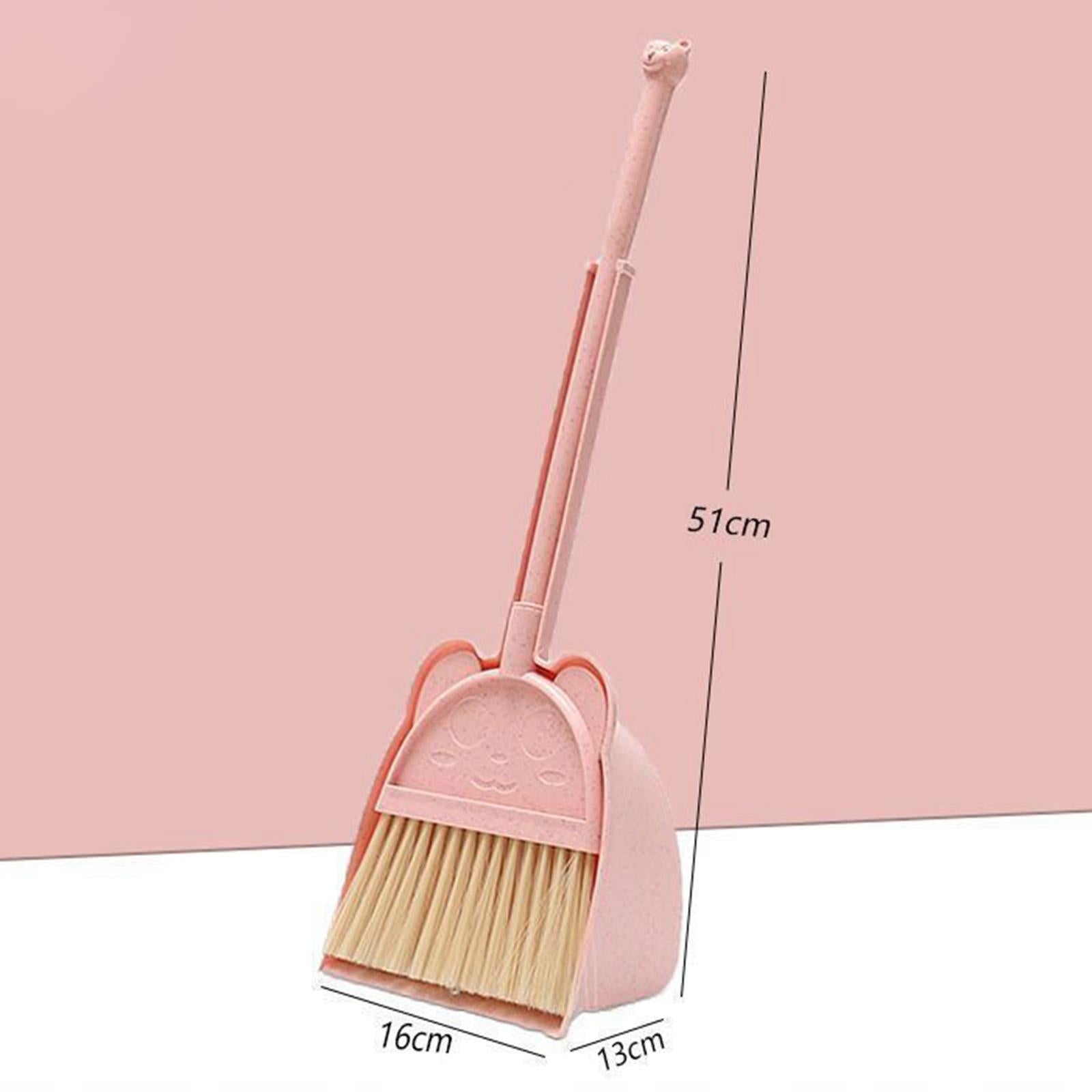 Household Mini Kids Broom And Dustpan Set, Cleaning Sweeping Play Set, pink Packaging status original