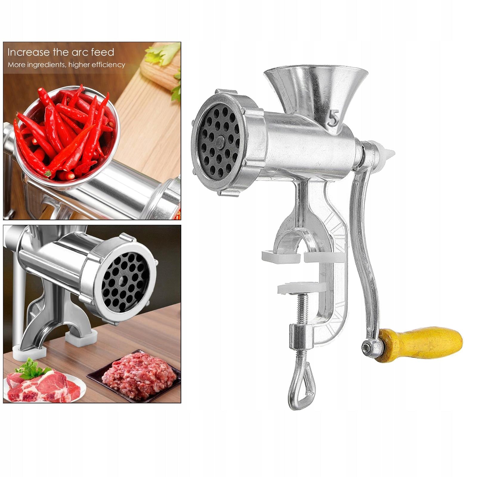 Household Stainless Steel Manual Meat Blade, Hand Crank Mincer Mixer, for S Packaging status original