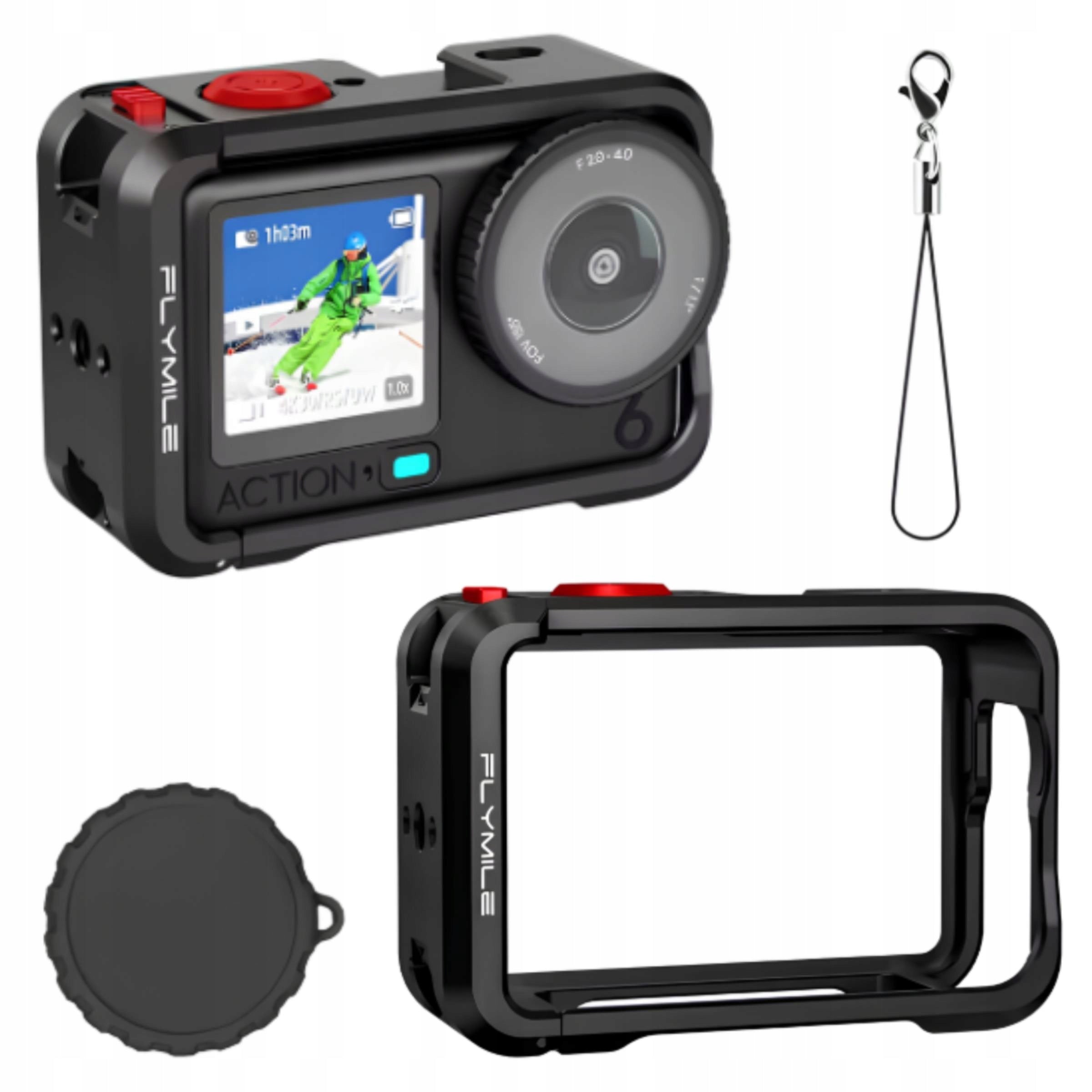 Housing Frame Cage Protective Lens Cover Lanyard For DJI OSMO ACTION 6