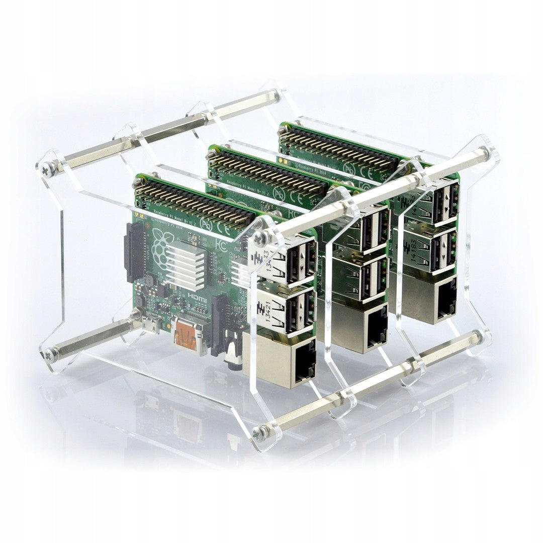 Housing for Raspberry Pi 4B/3B+/3B/2B x3 - open
