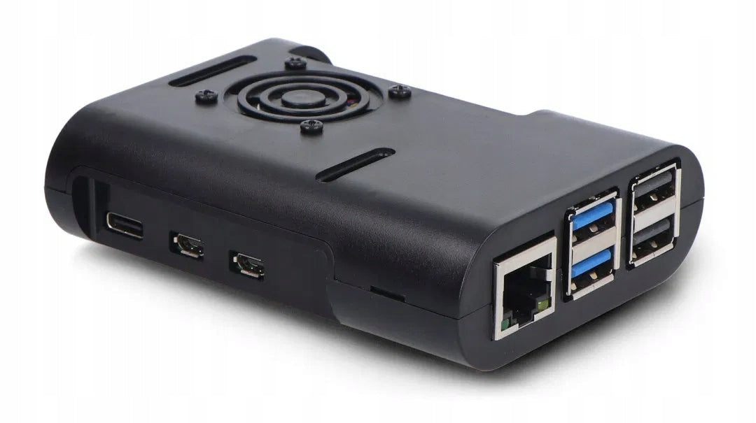 Housing for Raspberry Pi 5 with fan and heat sinks - ABS - black Manufacturer code DNG-24512