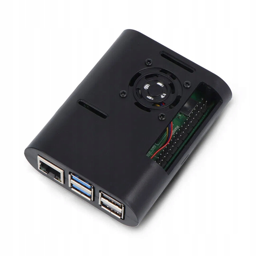 Housing for Raspberry Pi 5 with fan and heat sinks - ABS - black
