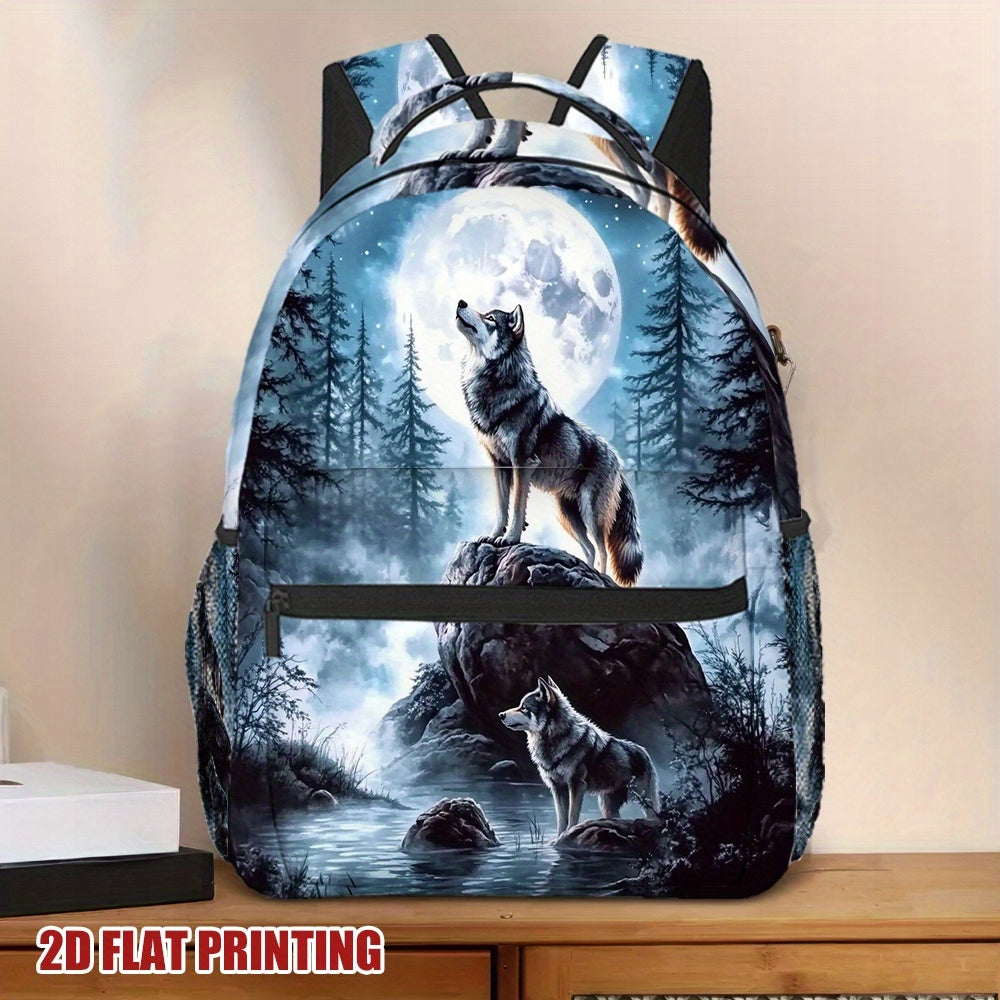 Howling Moon Backpack: Stylish, Functional, for Campus & Casual Use