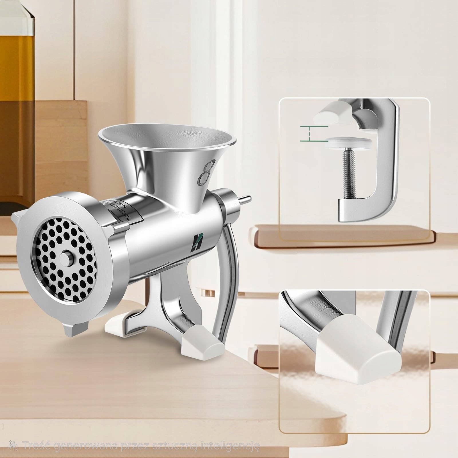 Huanyu 8 Manual Meat Grinder Silver Grinder Brand no brand