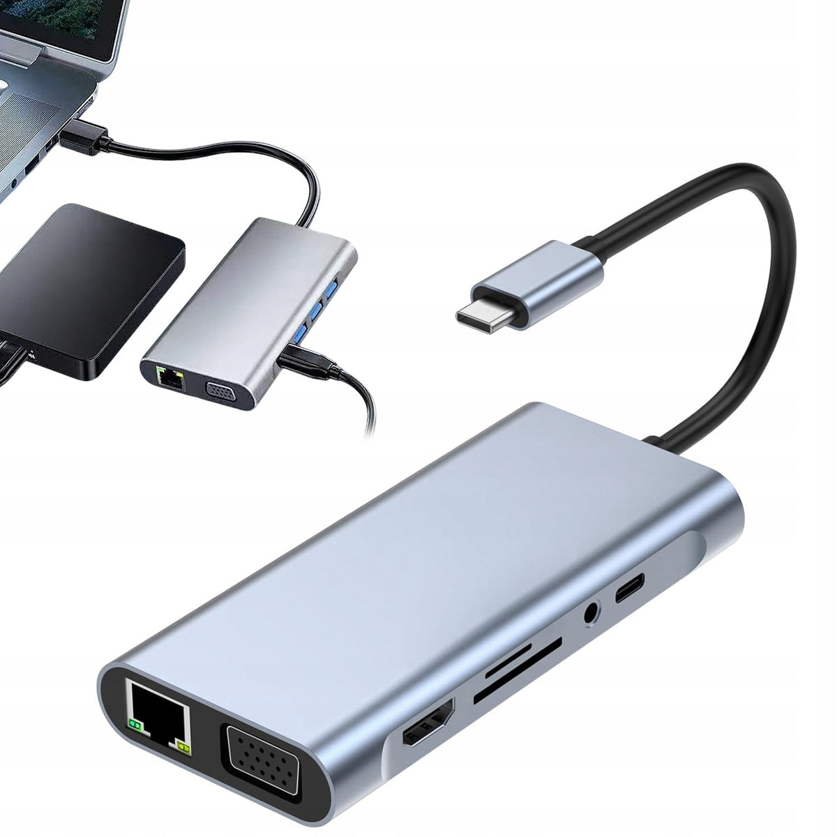 Hub 11in1 Usb-c Adapter 4k Hdmi Vga Usb 3.0/2.0 Type-c