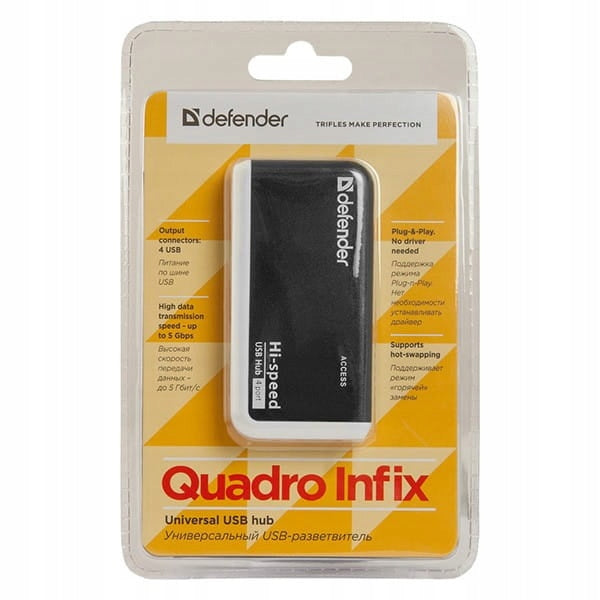 Hub 4 Ports LED Indicator, USB, Quadro Infix Manufacturer code 83504