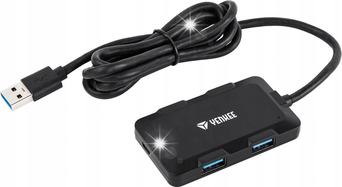 Hub 4-ports USB-3.0 Active DC Splitter-USB 5Gb/s FAST FLAT SLIM