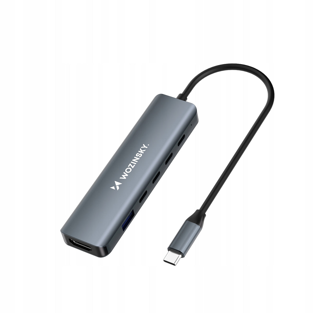 Hub 6in1 USB-A USB-C Splitter DisplayPort HDMI Grey USB-A