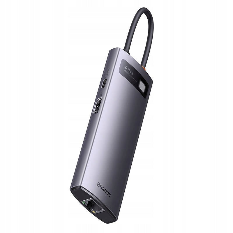 Adapteris Baseus mechanical eye Six-in-one smart HUB docking station pilkas CAHUB-J0G
