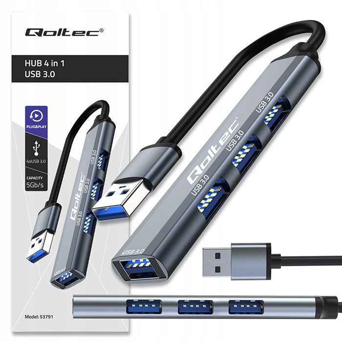 Hub Adapter USB Splitter 3.0 4w1 4x USB 3.0 Tansfer 5Gb/s Fast