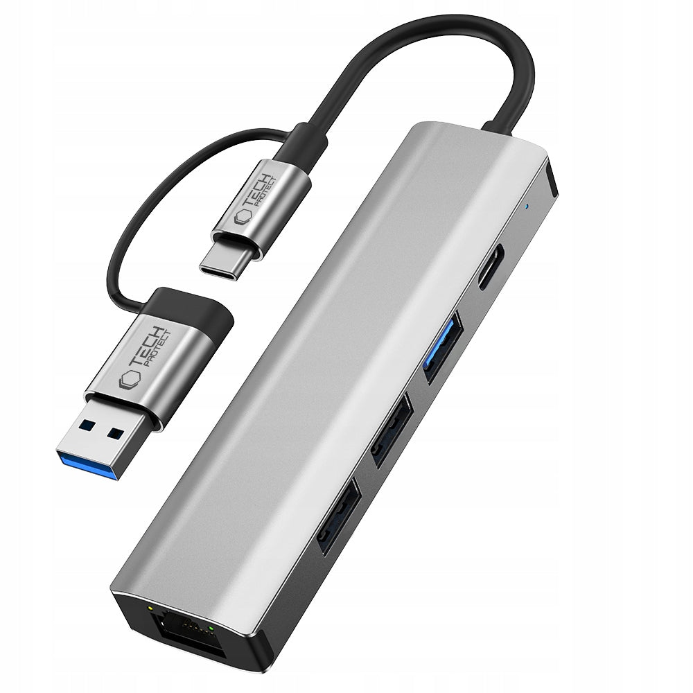 Hub Adapter USB Tech Splitter USB-A / TYPE-C / USB 3.0 RJ45 5 Ports Packaging status original