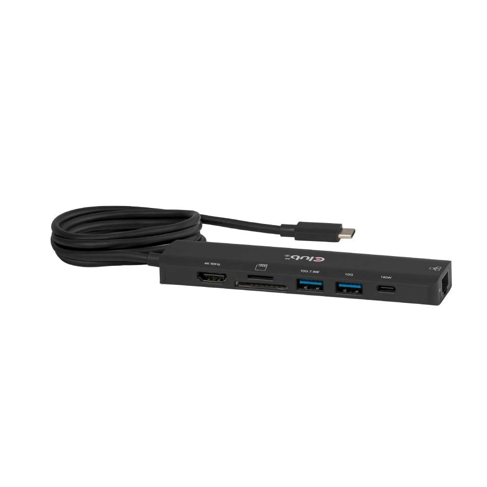 Hub Club3D USB-C, 7 in 1 hub with 2x USB, 1x HDMI, 1x USB-C PD, RJ45, microSD/S