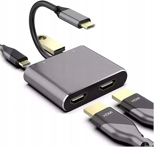 Hub Docking Station 4 in 1 Dual HDMI USB 3.0 and PD Adapter