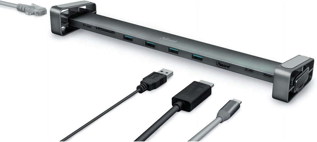 Hub Docking Station Adapter 10in1 USB-C HDMI Ethernet USB-A Reader