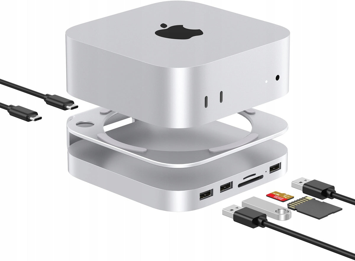 Hub MC60 NVMe SATA M.2 Mac Mini M4 Pro 6in1 USB C SD microSD Docking Station Manufacturer ELECTRONICA 4U