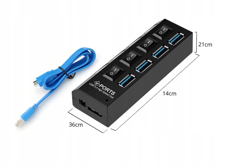 Hub Splitter Ruffberg HB1 4 USB 3 0 Ports Data Transfer Circuit Breakers Manufacturer Ruffberg