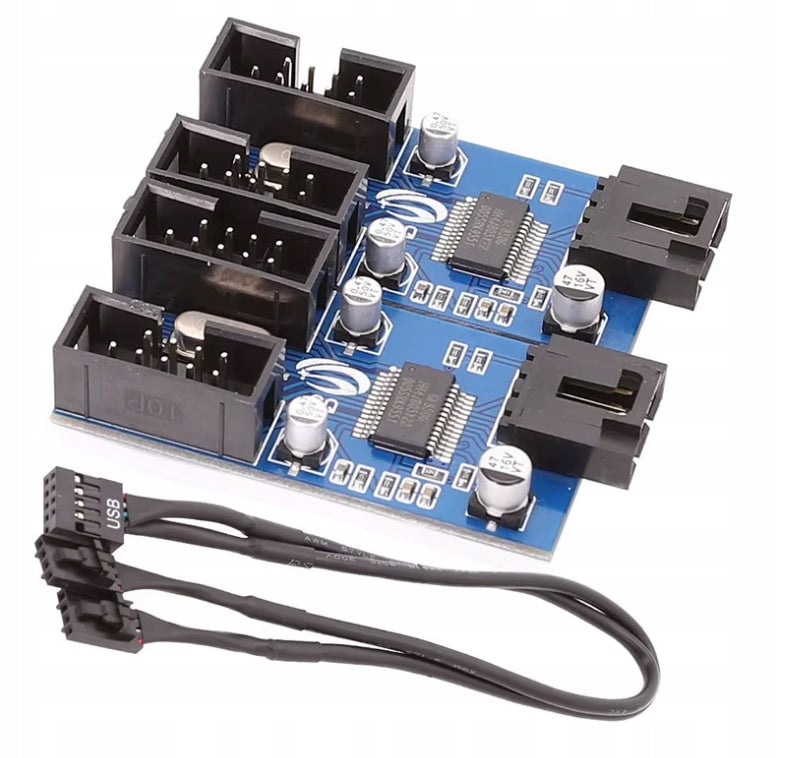 Hub Splitter USB 2.0 9 PIN to 4x 9 PIN for Motherboard Packaging status original