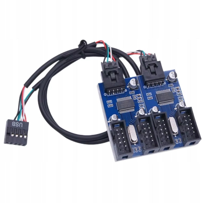 Hub Splitter USB 2.0 9 PIN to 4x 9 PIN for Motherboard