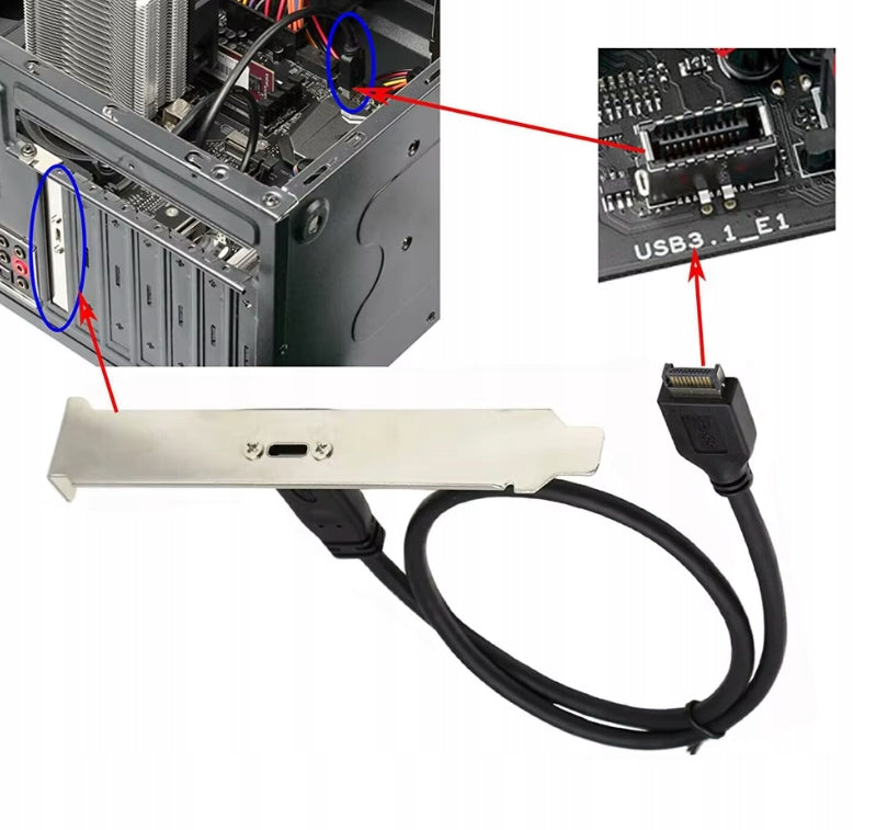 Hub USB C USB Type-C Rear Panel with Type-E Port 30 cm HERRING Manufacturer code USCB C 30cm