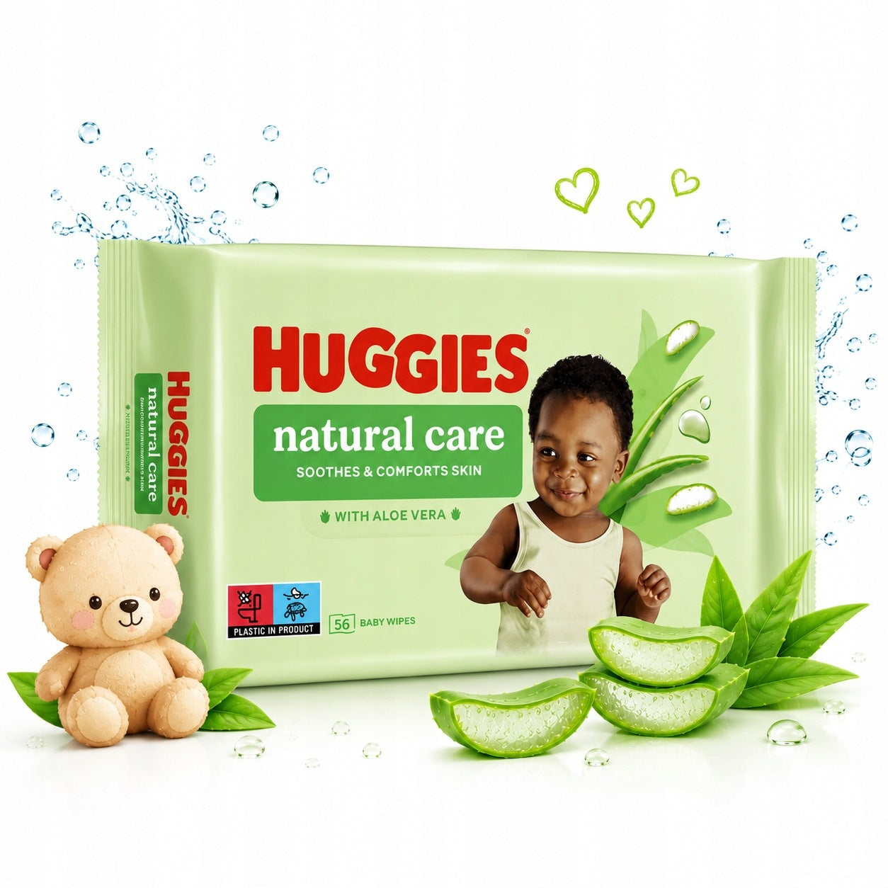 Huggies Baby Moisturized Wipes Natural Care Aloe Vera 56pcs Brand Huggies