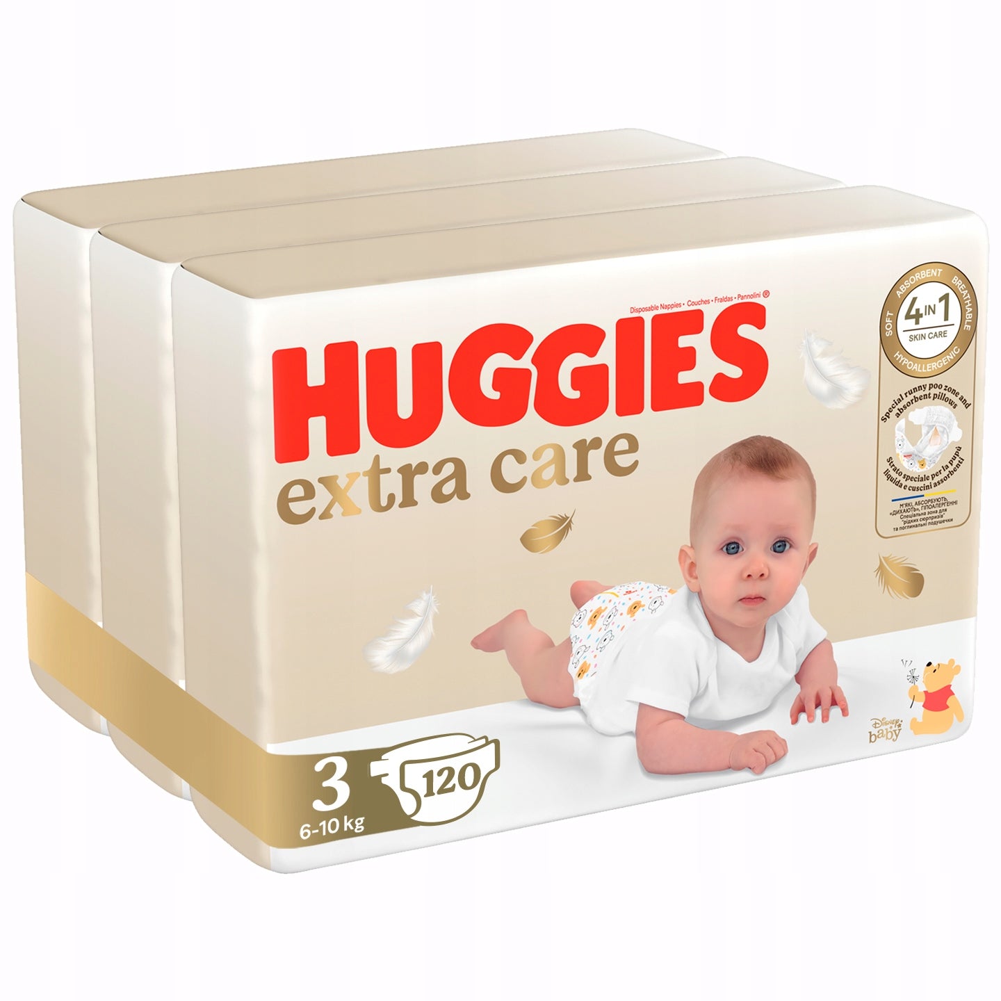 Huggies Extra Care Diapers Size 3 Set 3x40pcs. Packaging status original