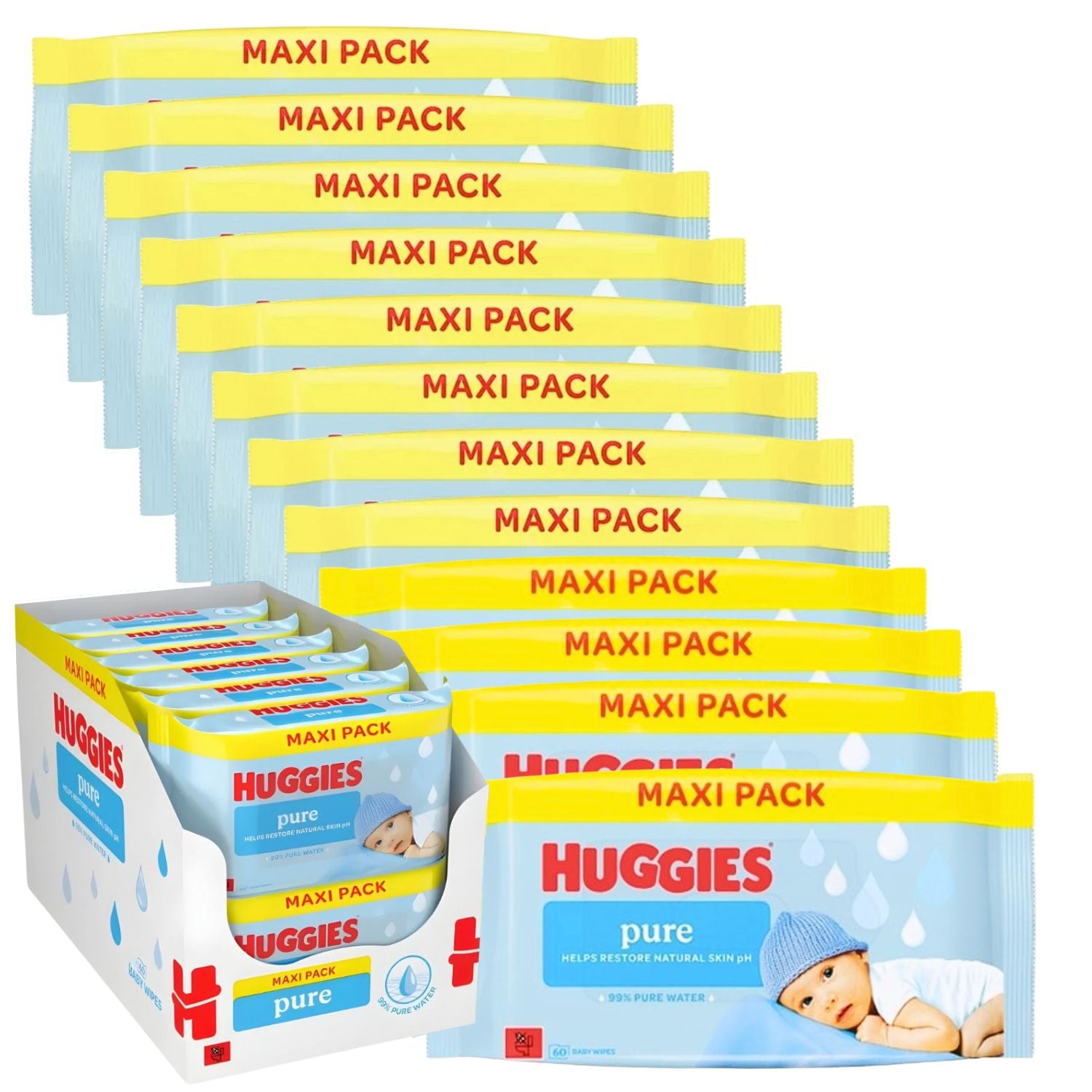 Huggies PURE WATER wet wipes for babies 720 pcs.