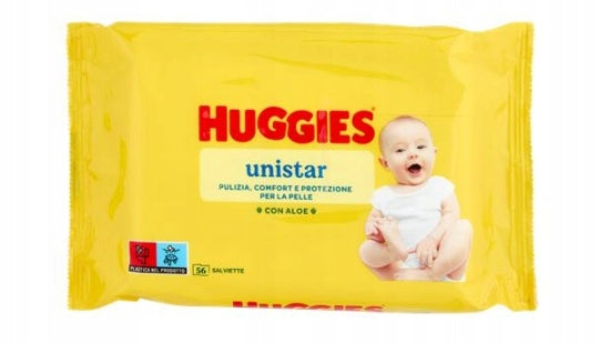 Huggies Unistar Aloe Moisturized Wipes 56 pieces