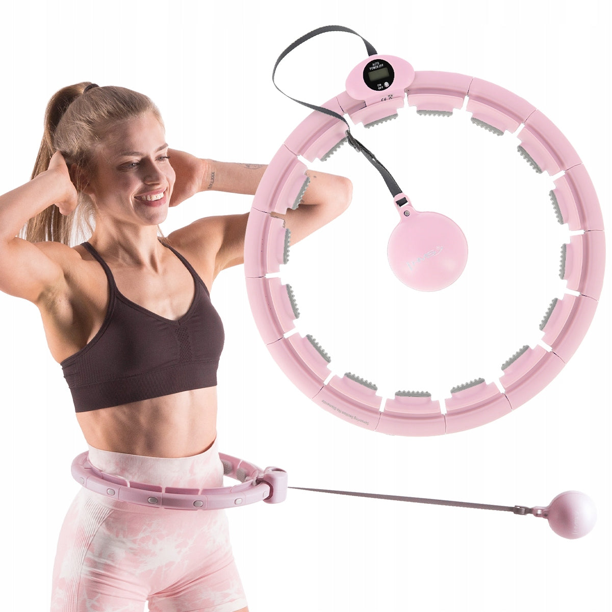 Gymnastikreifen mit Schwerkraftball HHW09, rosa 