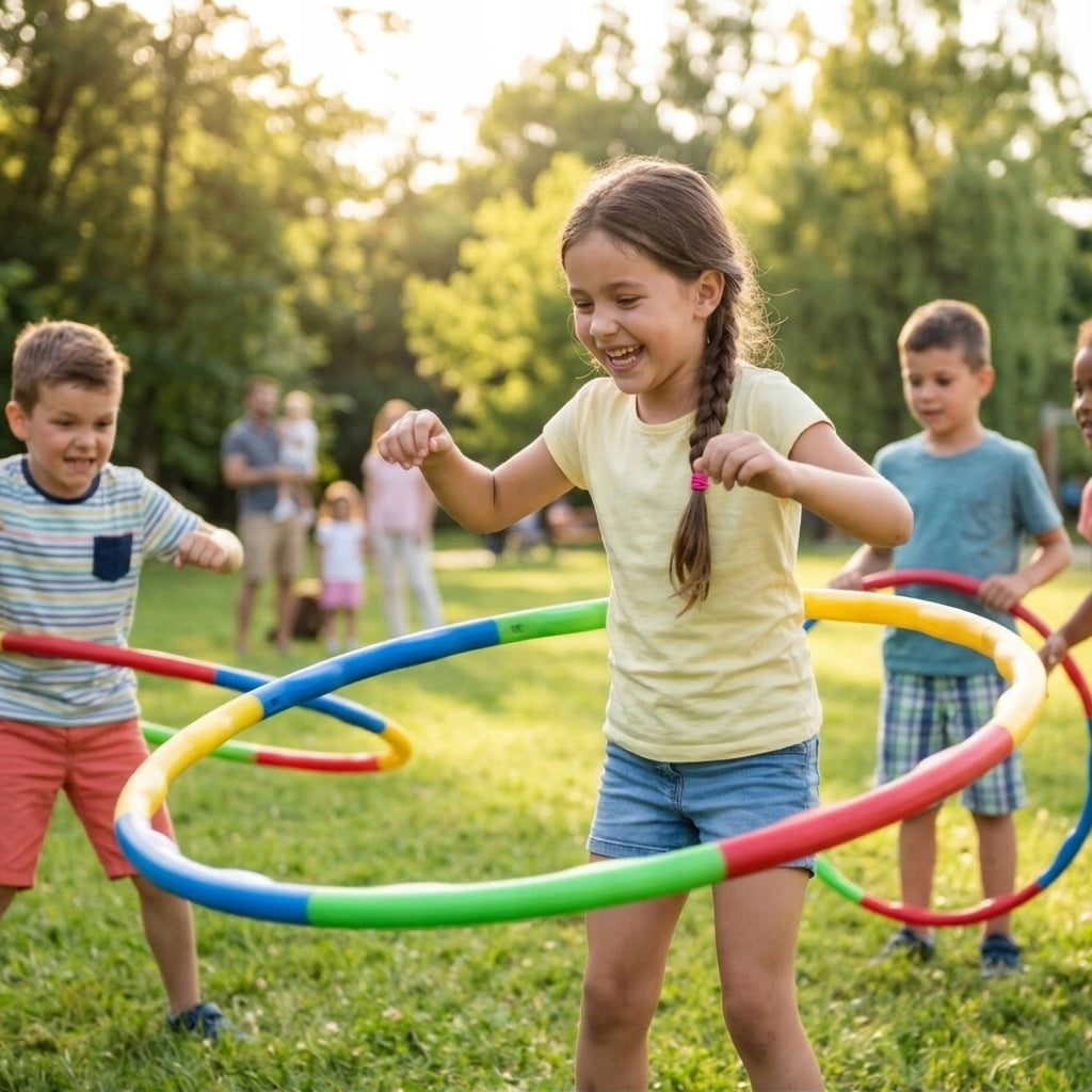 Hula Hop for Kids Folding Exercise Home Garden Colorful 8 Elements 77cm Manufacturer code 168741