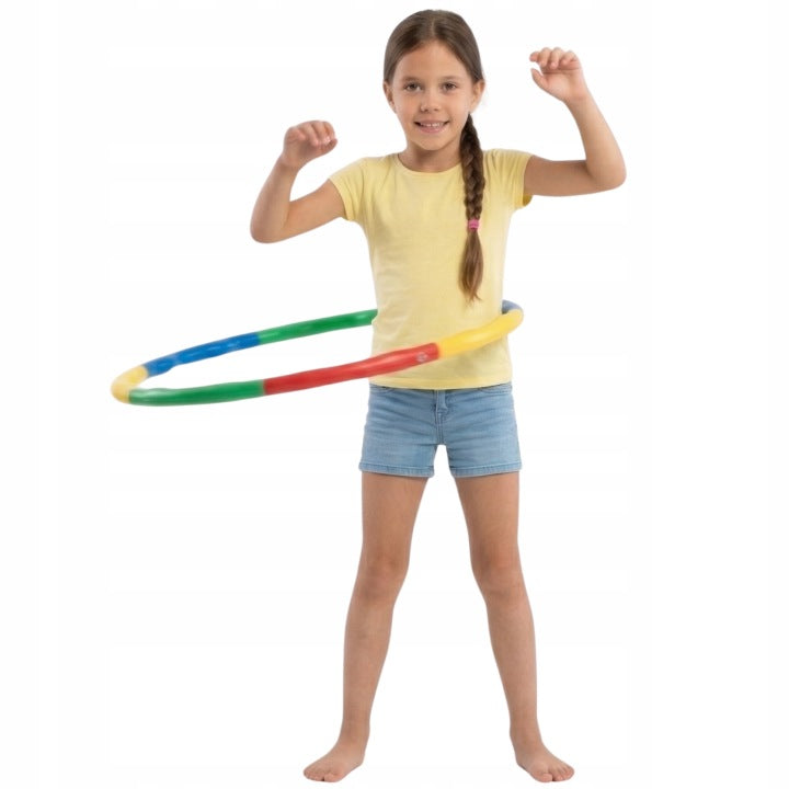 Hula Hop for Kids Folding Exercise Home Garden Colorful 8 Elements 77cm