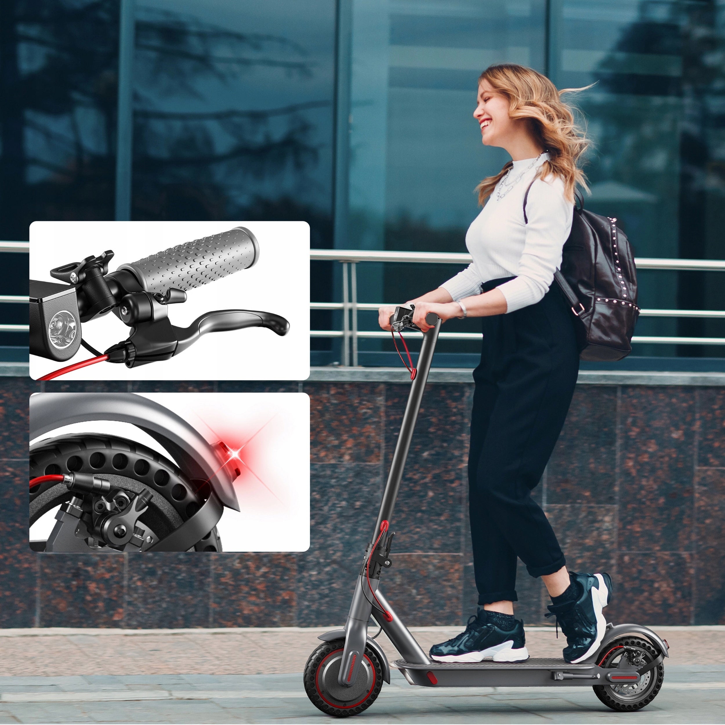 Hulajnoga Elektryczna Dla Dorosłych EMOKO T4 PRO 30 km, 350W 36V 10,4Ah APP Color black