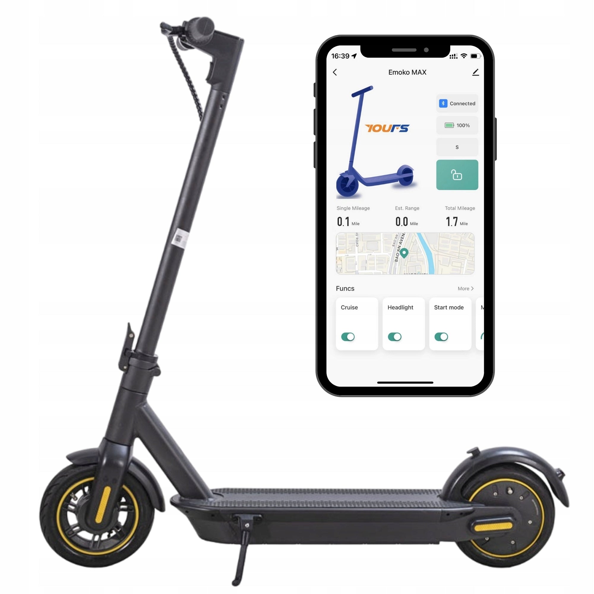 Hulajnoga Elektryczna EMOKO T4 MAX 50km 500W 36V 15Ah 10" z Smart Aplikacją