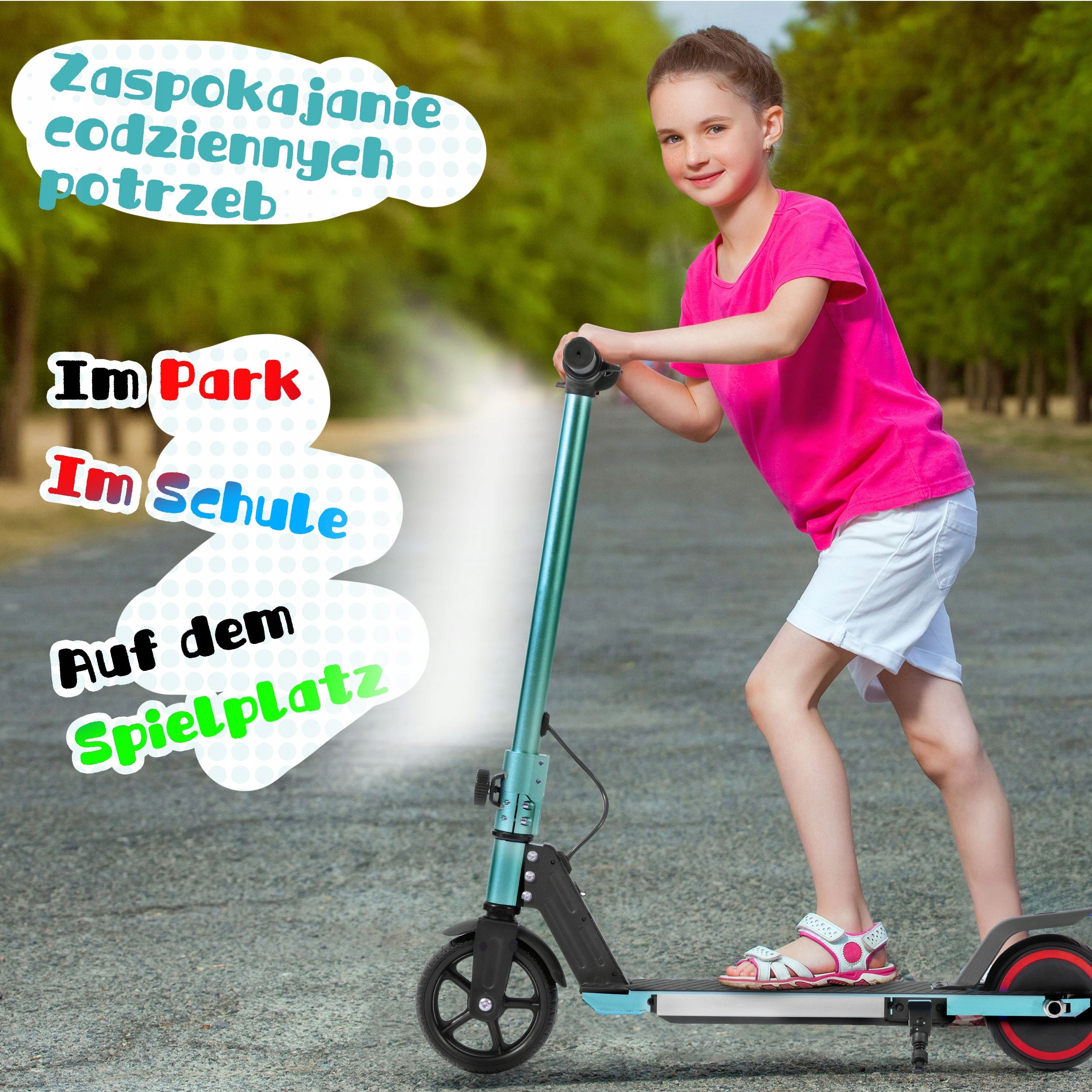 Hulajnoga elektryczna dla dzieci, Składany pojazd LED 14 km/h 150W 65kg Engine power 150 W
