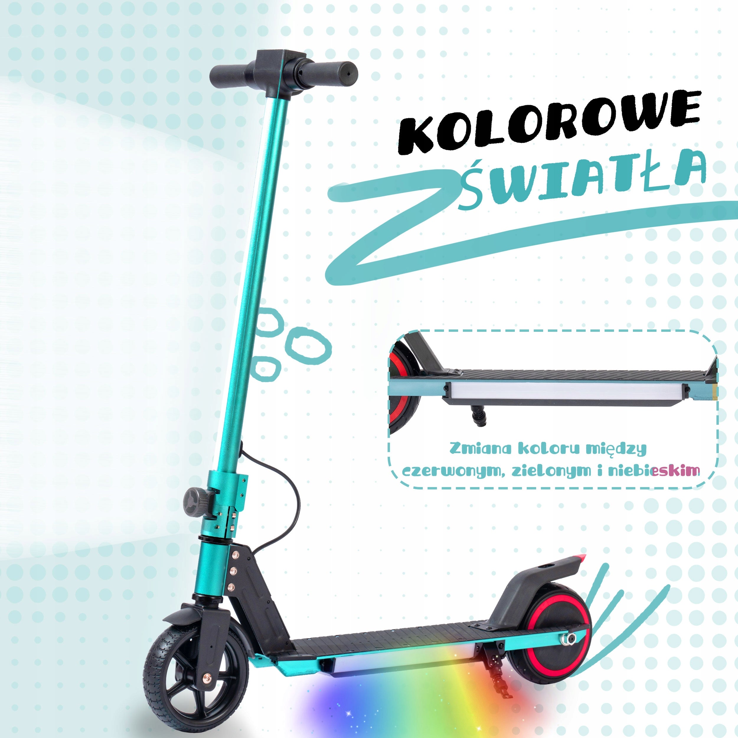 Hulajnoga elektryczna dla dzieci, Składany pojazd LED 14 km/h 150W 65kg Packaging status original