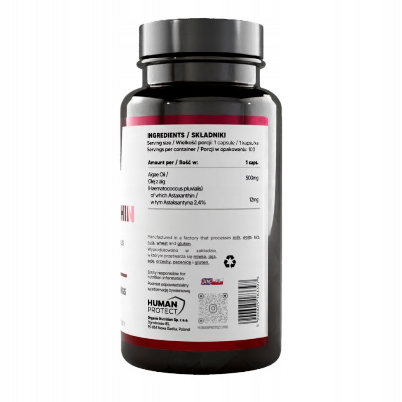 Human Protect Astaxanthin 12mg - 100softgels ALG Expiration date at least six months from the date of purchase