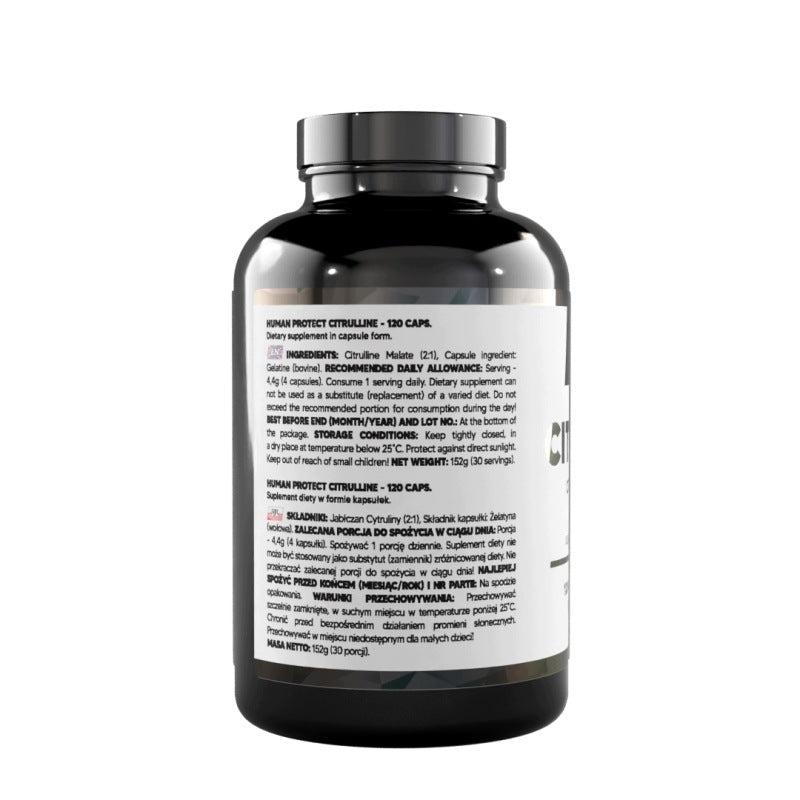 Human Protect CITRULLINE 120 capsules Pre-workout Malate Citrulline Expiration date at least 3 months from the date of purchase