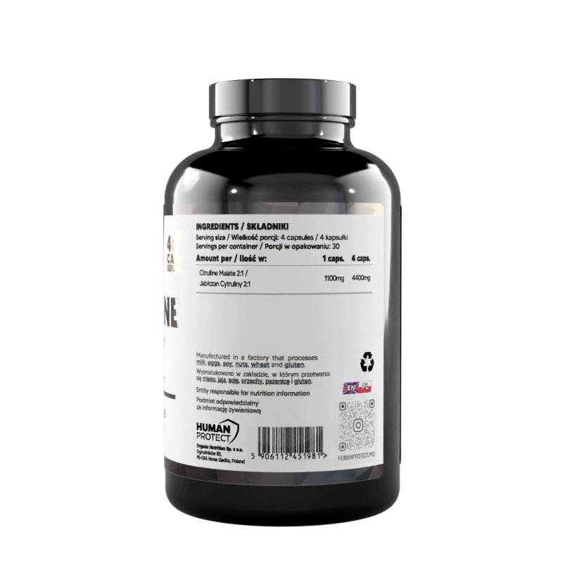 Human Protect CITRULLINE 120 capsules Pre-workout Malate Citrulline Packaging status original
