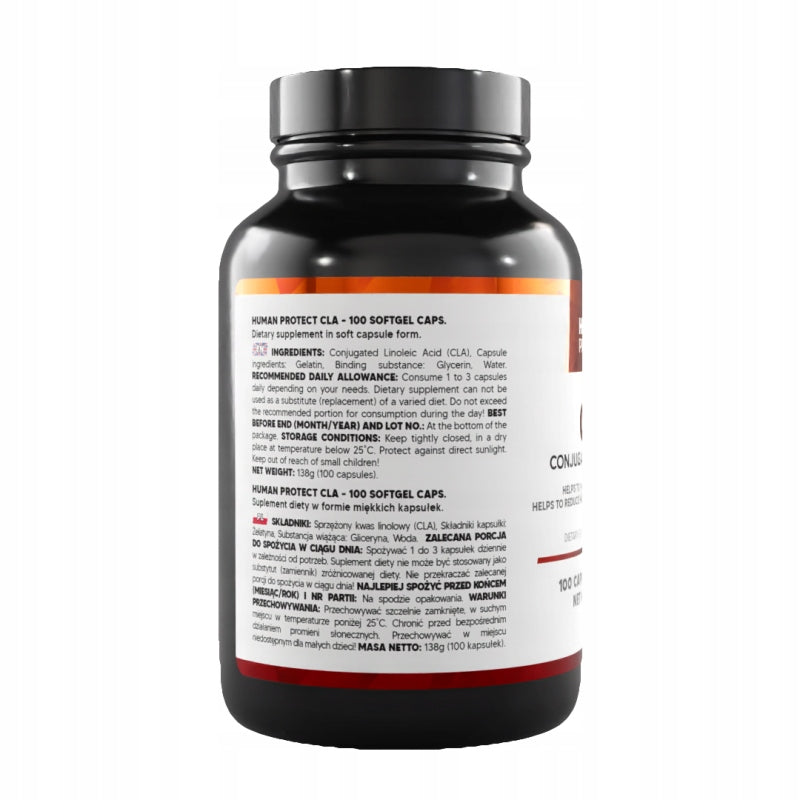Human Protect CLA 1000mg 100softgels Conjugated linoleic acid Expiration date at least 1 year from the date of purchase