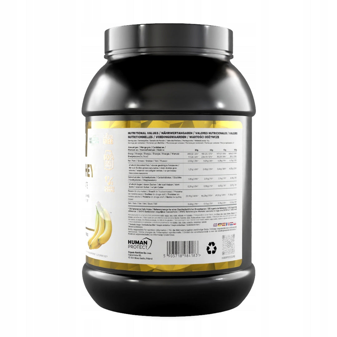 Human Protect PURE WHEY CONCENTRATE 900g PROTEIN CONCENTRATE WPC Banana Packaging status original