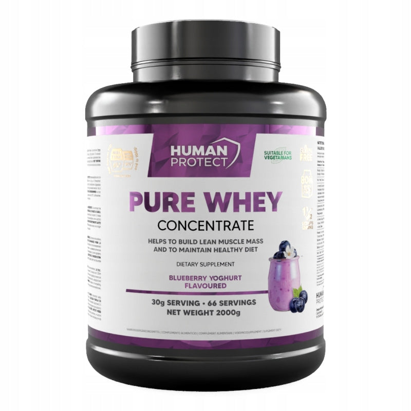 Human Protect Pure Whey 2kg Protein Concentrate WPC Berry Yogurt