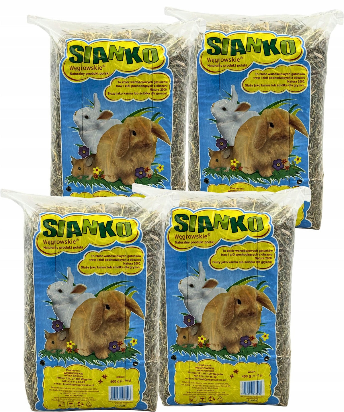 Hungarian Hay 4x1kg Natural Hay for Rabbit Rodents Fresh Scented Packaging status original