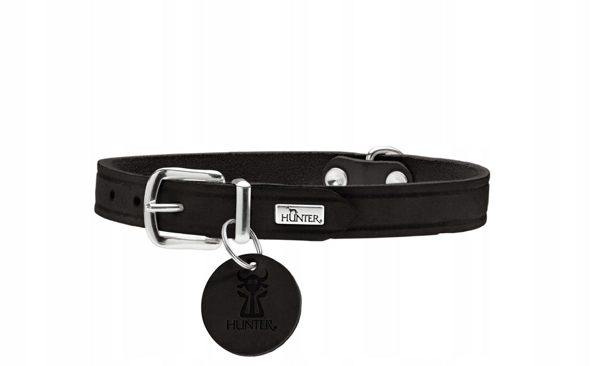 Hunter Aalborg collar black cowhide 60/L