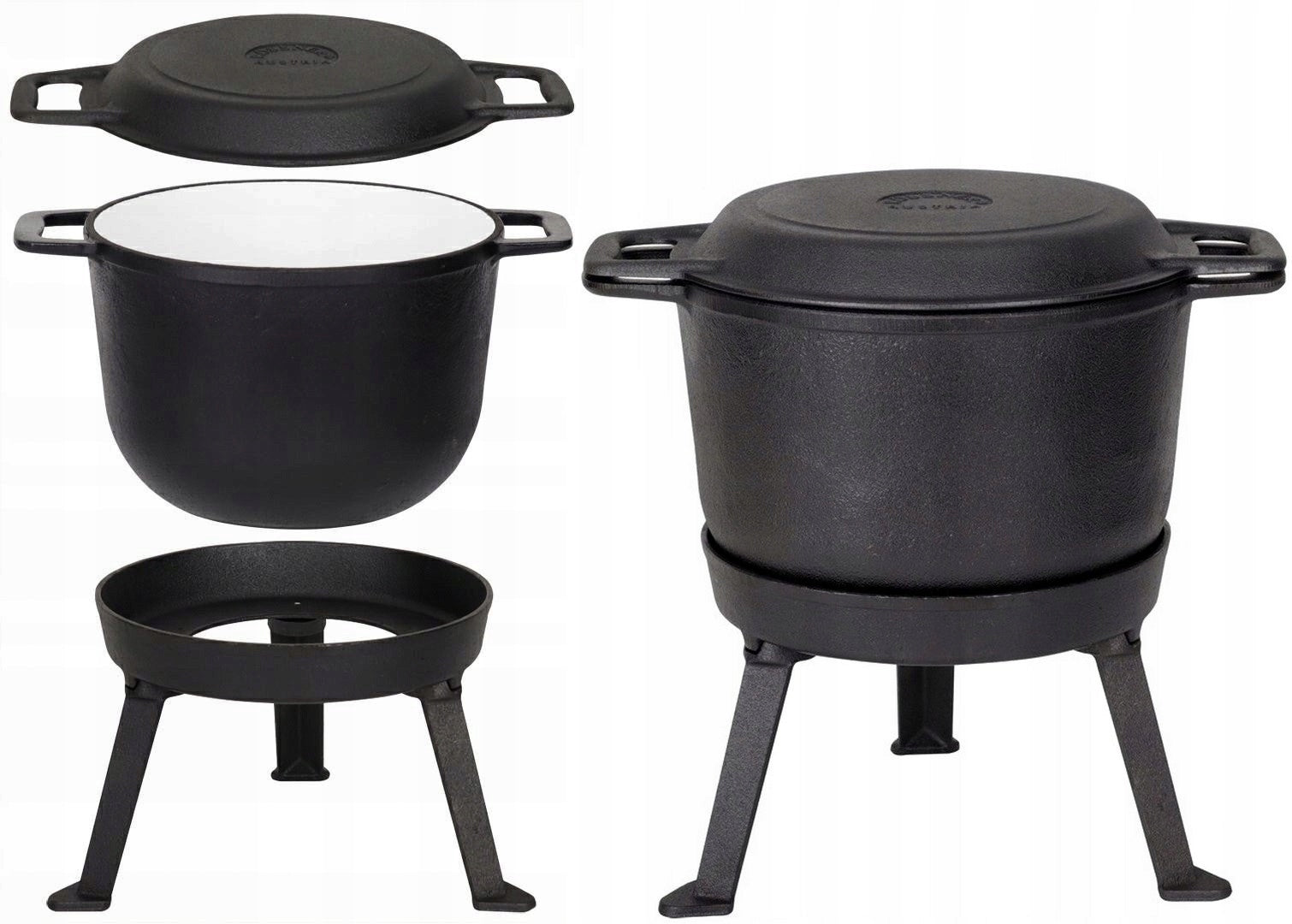 Hunting BOILER 8 L ENAMELLED FIRE PIT PAN Grill Enamel