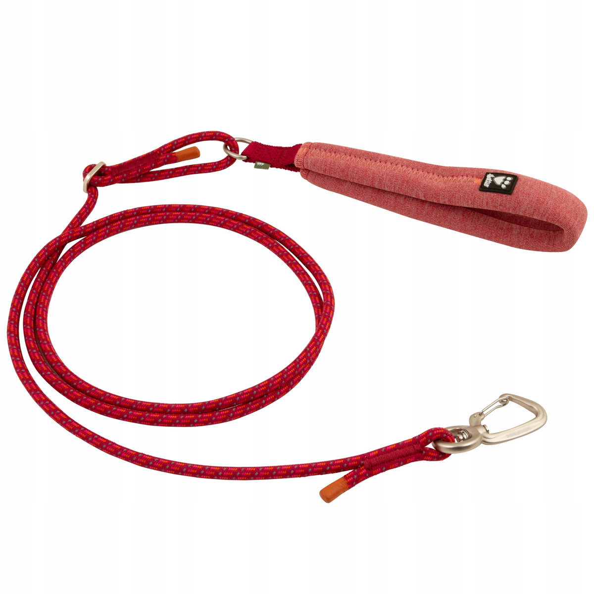 Hurtta Adjustable Rope Leash Eco Beetroot Dog Rope Lanyard, Raspberry 8mm