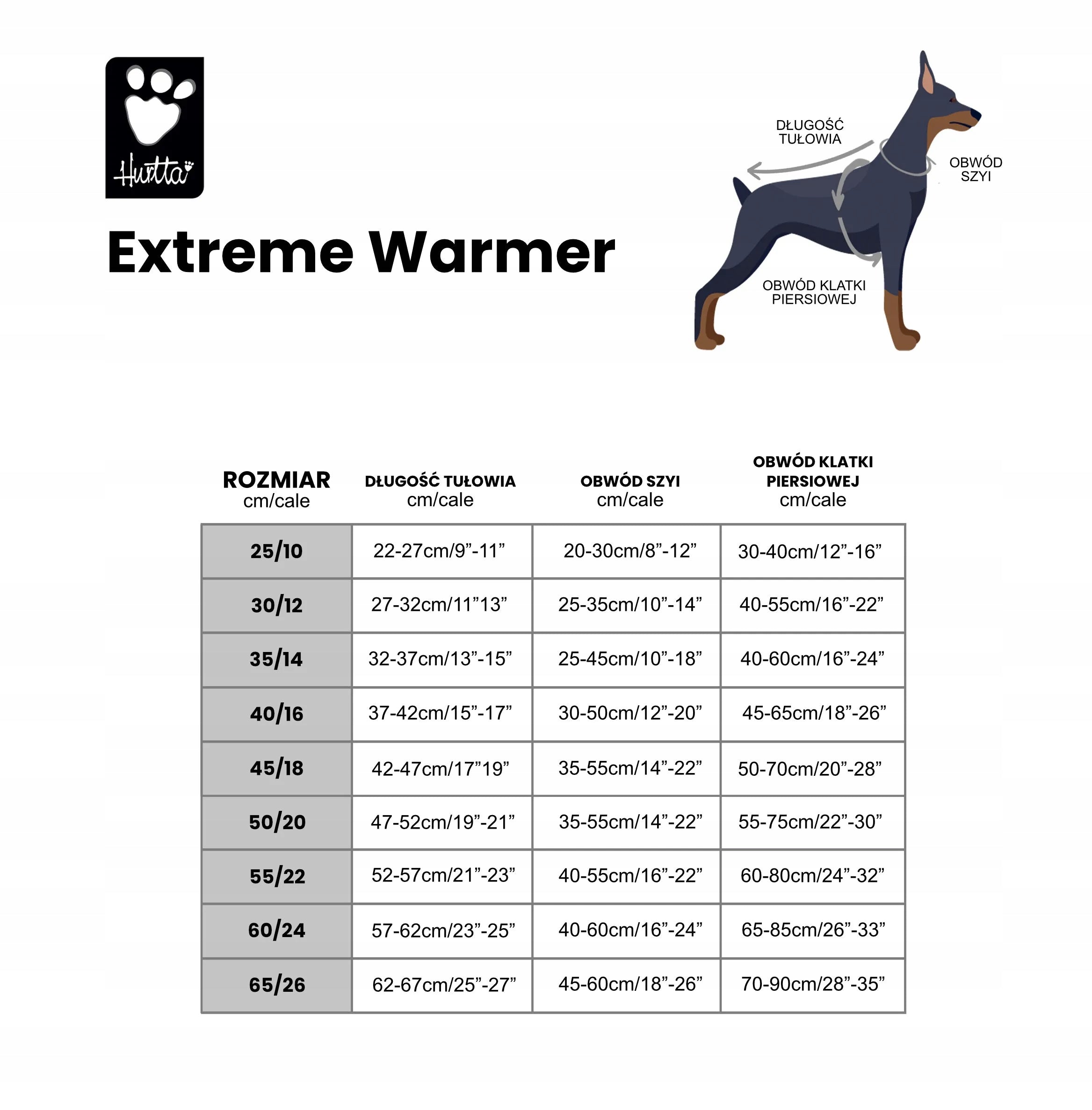 Hurtta Extreme Warmer Jacke für Hunde, Größe 45 