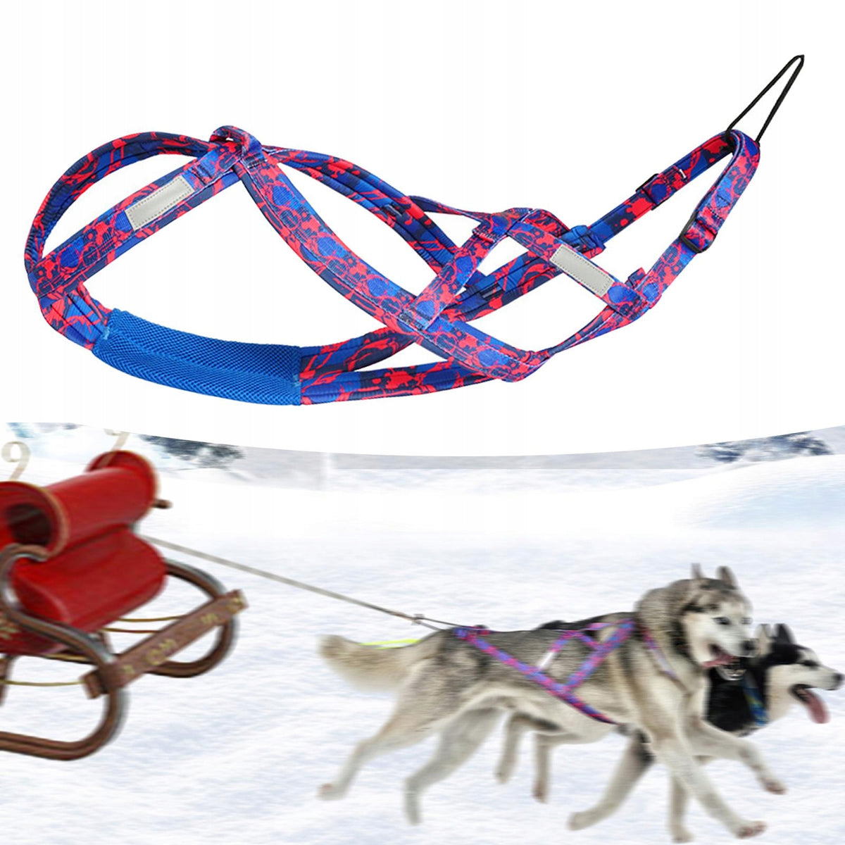 Husky Harness Reflective Harness Dog Weight Pulling Harness L Rose Red