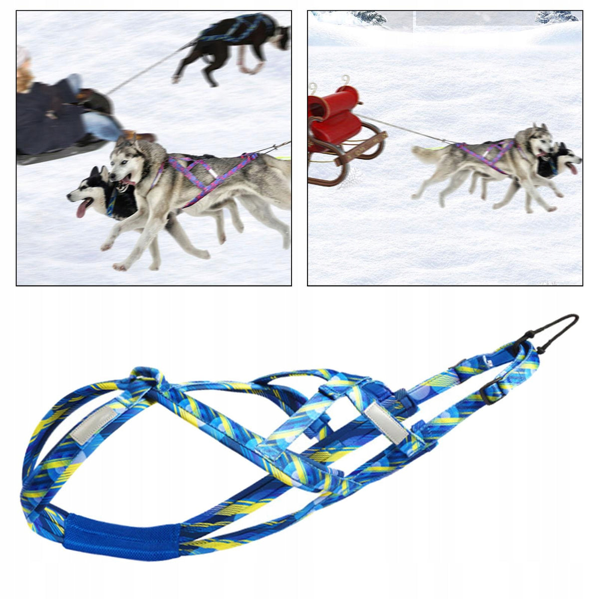 Husky Harness Reflective Running Harness Mushing Harness Weight Blue Medium